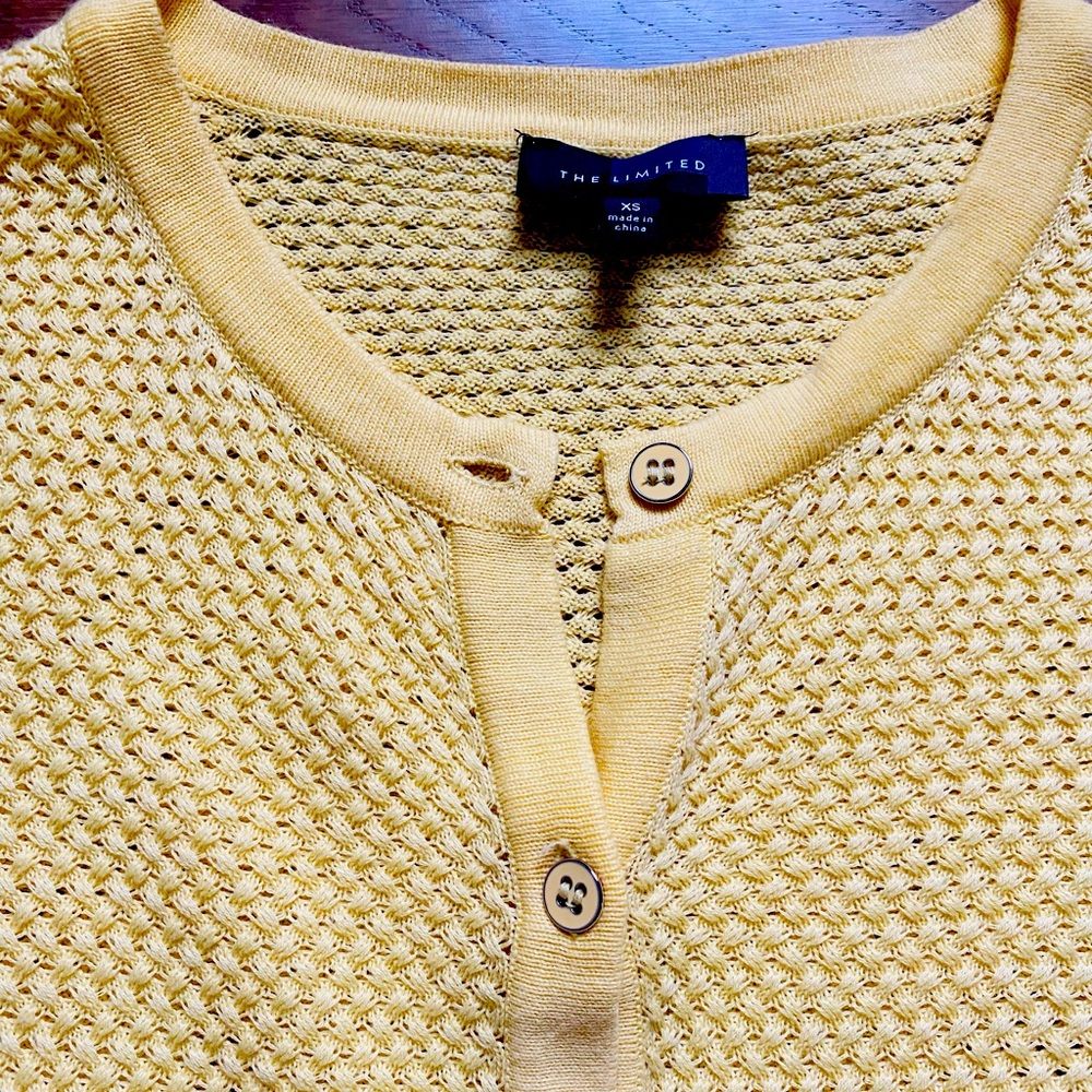 Unlimited Light Crochet Yellow Women's Cardigan Size XS Preppy
